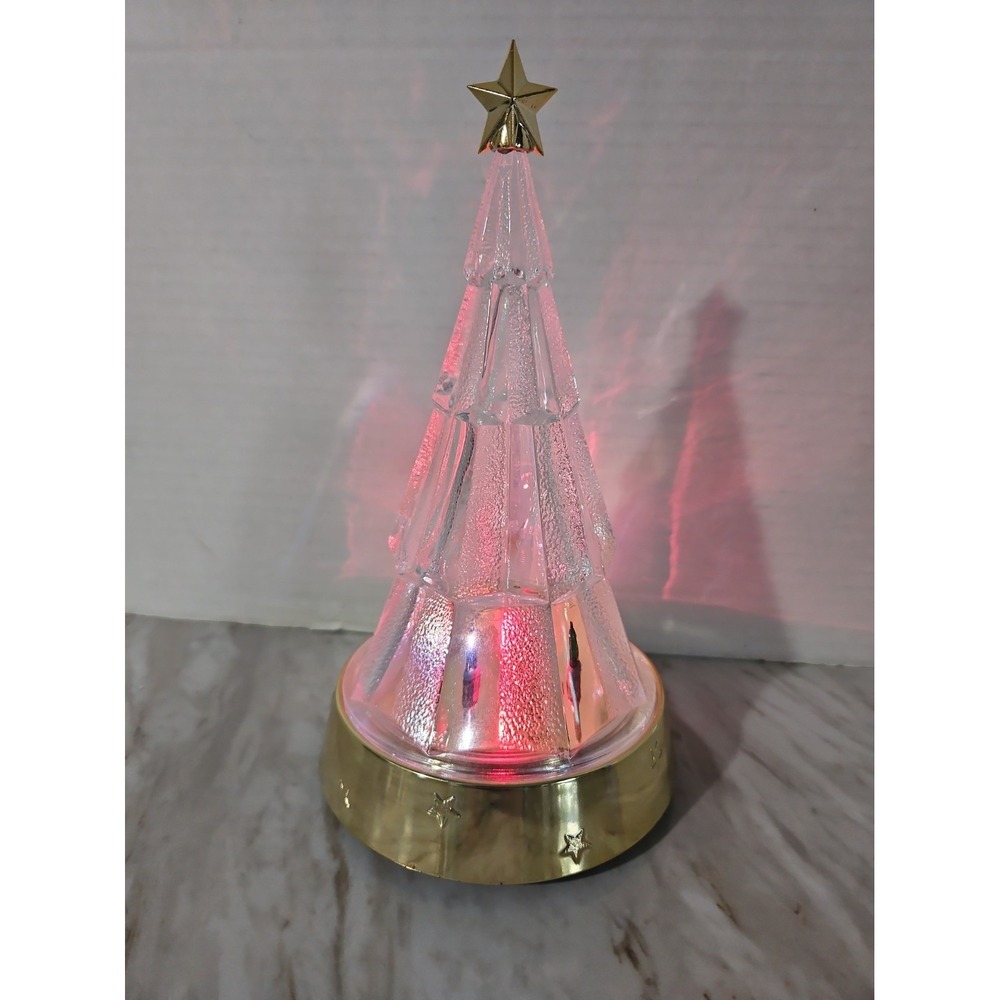 Vintage Elegant 24% Full Lead Crystal Holiday Christmas Tree Colored Lights 8.5"